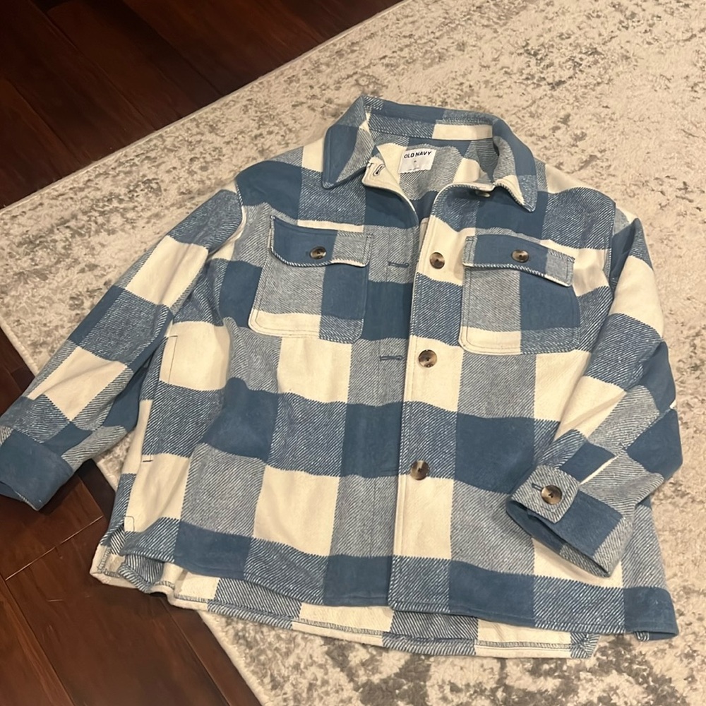 Old Navy Blue and White Shacket